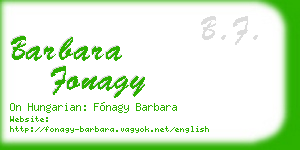 barbara fonagy business card